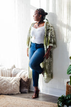 Load image into Gallery viewer, The Marsha - Green & Ivory Lace Kimono