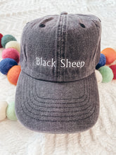 Load image into Gallery viewer, Black Sheep Baseball Hat - Vintage Wash Black