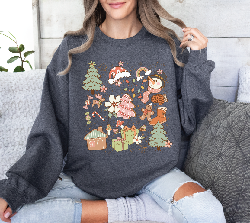 Christmas Doodle Adult Sweatshirts (2 Colours)